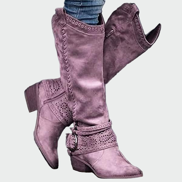 Botas de cuero estilo vaquero retro